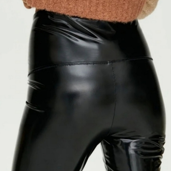 Wilfred Free XS Black Skinny High Rise Vegan Leather Daria Legging Pants - Picture 3 of 8